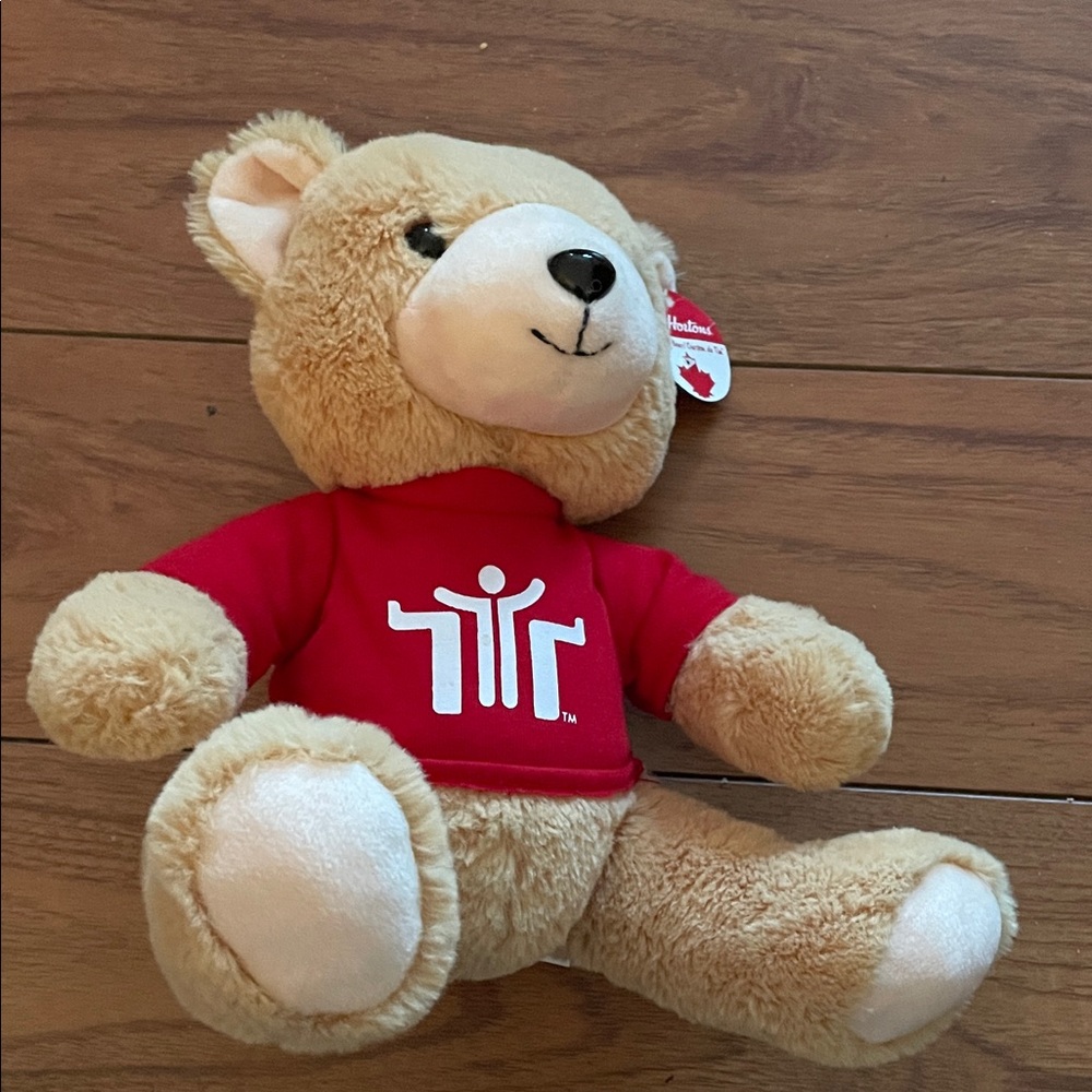 Tim Hortons Camp Bear   7 inches tall, cuddly and soft.
